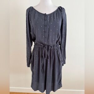 Rebecca Taylor Charcoal Dress with silver Dots size 4